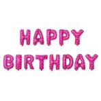 Set 13 Baloane Folie, Embo, Tip Ghirlanda, Model Happy Birthday, 40 cm, Roz - imagine 3