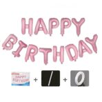 Set 13 Baloane Folie, Embo, Tip Ghirlanda, Model Happy Birthday, 40 cm, Roz Deschis - imagine 3