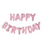Set 13 Baloane Folie, Embo, Tip Ghirlanda, Model Happy Birthday, 40 cm, Roz Deschis
