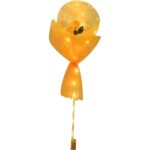 Set Buchet Decorativ, Embo, Trandafir in Balon cu Lumini Led, Diametru 35 cm, 2 x Baterii AA (neincluse), Sampanie