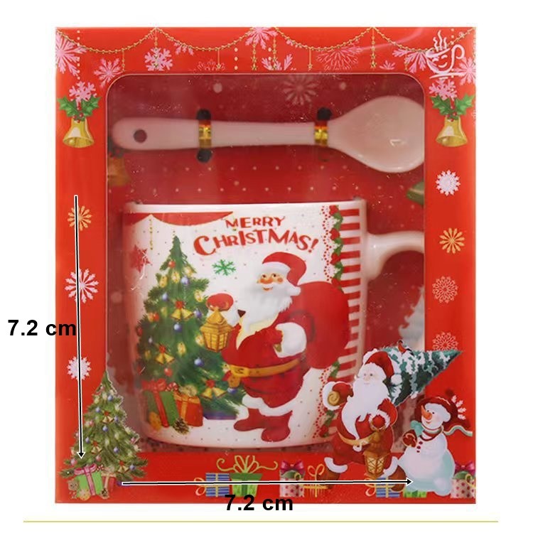 set-cana-ceramica-cu-lingurita-flippy-200-ml-tematica-mos-craciun-cu-brad-rosu-64d9da230dca0.jpg Set cana ceramica cu lingurita Embo, 200 ml, tematica Mos Craciun cu brad, alb - imagine 2