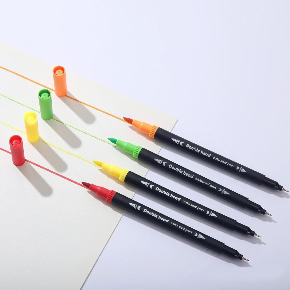 Set Carioci pe Baza de Apa, Embo, 2 in 1, pentru Pictura, Caligrafie, 100 Culori, Penar Negru, Corp Carioca Negru, 23.5 x 19.5 x 7.5 cm, Multicolor - imagine 4