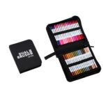 Set Carioci pe Baza de Apa, Embo, 2 in 1, pentru Pictura, Caligrafie, 100 Culori, Penar Negru, Corp Carioca Alb, 23.5 x 19.5 x 7.5 cm, Multicolor