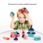 Set constuctii, Embo, Casa si curte, 251 piese, Multicolor - imagine 5