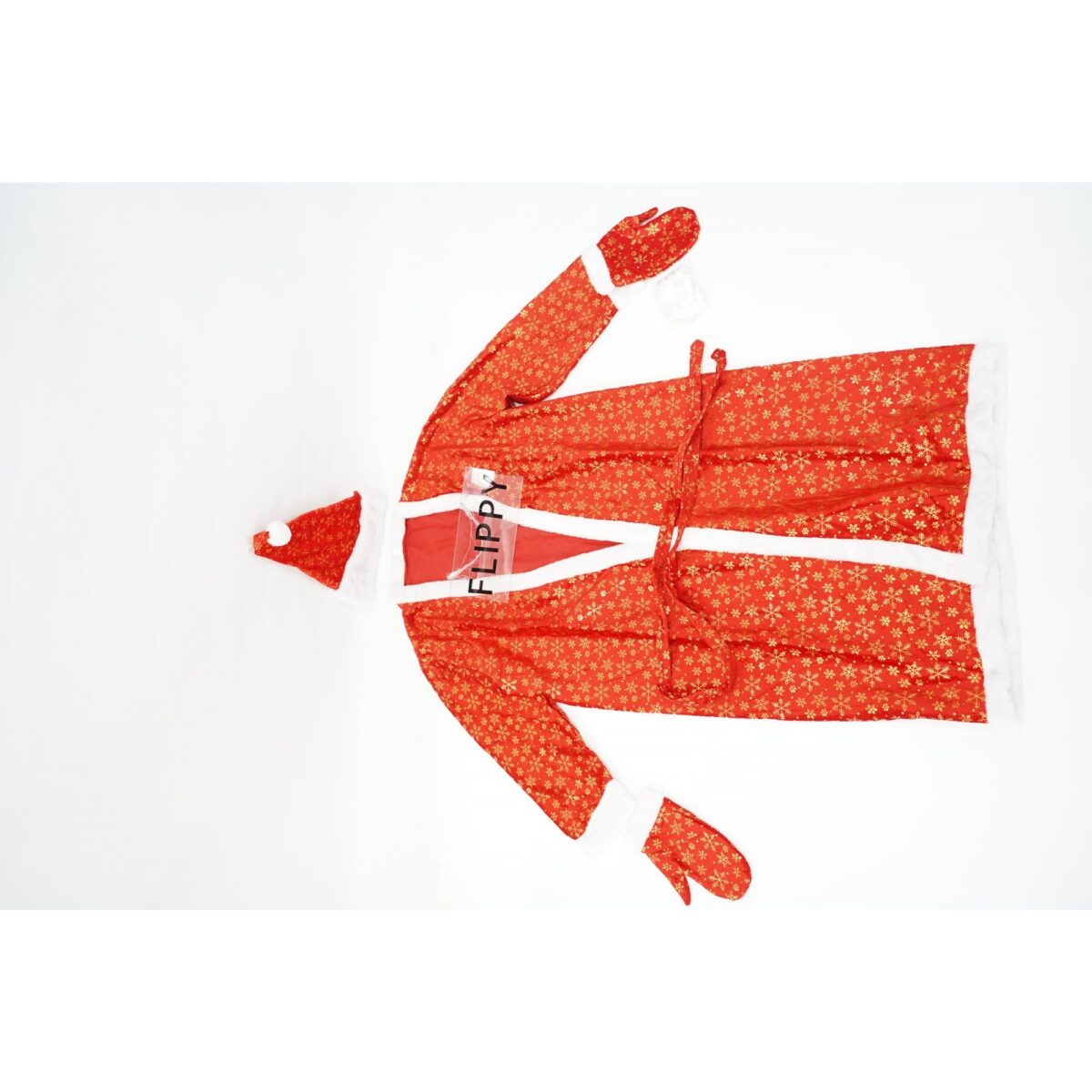 Set Costum de Mos Craciun, Embo, rosu, pentru adulti, catifea, 5 piese - imagine 2