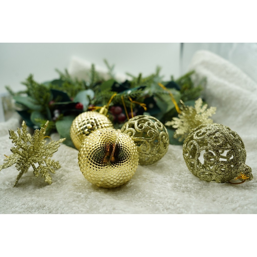 set-de-12-ornamente-de-brad-flippy-de-tip-glob-auriu-din-plastic-cu-finisaj-sclipitor-cutie-6-cm-ada-61f12c13313ea Set de 12 ornamente de brad, Embo, de tip Glob, Auriu, din plastic, cu finisaj sclipitor , cutie 6 cm adancime x 23 cm lungime x 18 cm inaltime - imagine 3
