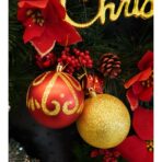 Set de 24 ornamente de brad, Embo, de tip Glob, Rosu/ Auriu, cu ø de 8 cm, din plastic, cu finisaj sclipitor , cutie 19 cm lungime x 42 cm inaltime x 19 cm adancime - imagine 5