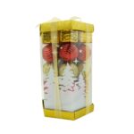 Set de 35 ornamente de brad, Embo, de tip Glob, Rosu/ Auriu, din polistiren, cu finisaj sclipitor , cutie 11 cm adancime x 19 cm inaltime x 11 cm lungime)
