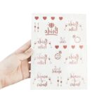 Set de Accesorii pentru Mireasa, Embo, Coronita, Panglica, Stickere, Voal, Model Bride To Be, Tematica Nunta, Alb-Roz - imagine 5