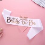 Set de Accesorii pentru Mireasa, Embo, Coronita, Panglica, Stickere, Voal, Model Bride To Be, Tematica Nunta, Alb-Roz - imagine 4