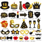 Set Accesorii pentru Petrecere, Embo, Props pentru Coltul de Poze, pentru Majorat, Aniversare 18 Ani, Ochelari, Palarii, Mustata, Cravata, pentru Evenimente, Multicolor - imagine 3