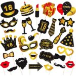 Set Accesorii pentru Petrecere, Embo, Props pentru Coltul de Poze, pentru Majorat, Aniversare 18 Ani, Ochelari, Palarii, Mustata, Cravata, pentru Evenimente, Multicolor