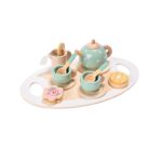 Set de Ceai Embo, din Lemn, 15 Piese, Vopsea Ecologica, +36 Luni, Multicolor Pastel