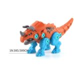 Set de Constructie/Asamblare, Embo, 4 Dinozauri, cu Bormasina Electrica, Baterii 2 x AA, Surubelnita si Cutie Depozitare, 22.5 x 14.5 x 15 cm, Multicolor - imagine 6