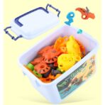 Set de Constructie/Asamblare, Embo, 4 Dinozauri, cu Bormasina Electrica, Baterii 2 x AA, Surubelnita si Cutie Depozitare, 22.5 x 14.5 x 15 cm, Multicolor - imagine 11