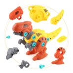 Set de Constructie/Asamblare, Embo, 4 Dinozauri, cu Bormasina Electrica, Baterii 2 x AA, Surubelnita si Cutie Depozitare, 22.5 x 14.5 x 15 cm, Multicolor - imagine 15