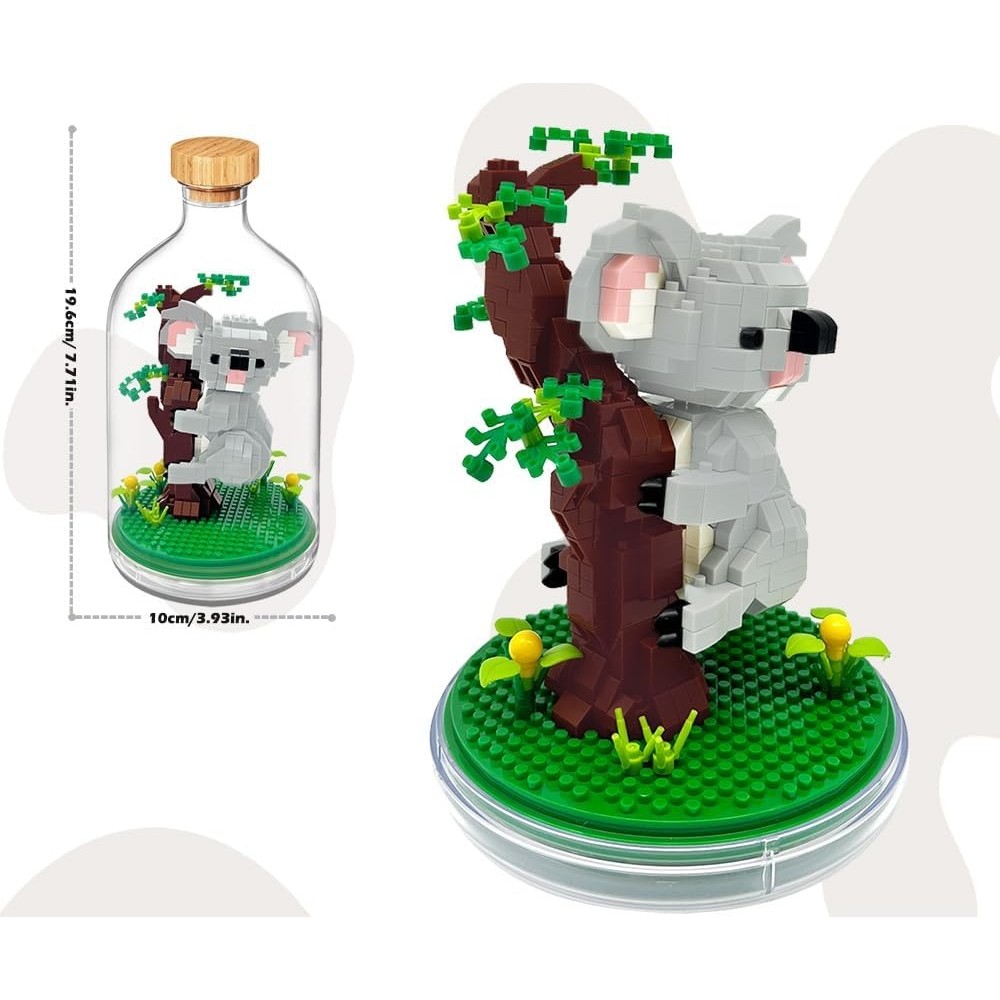 set-de-constructie-in-sticla-608-piese-urs-koala-68bedeb3d6ea2.jpg Set de Construit in Sticla, Embo, 608 Piese, din Plastic, +14 Ani, 10 x 19.6 cm, Model Koala, Multicolor - imagine 3
