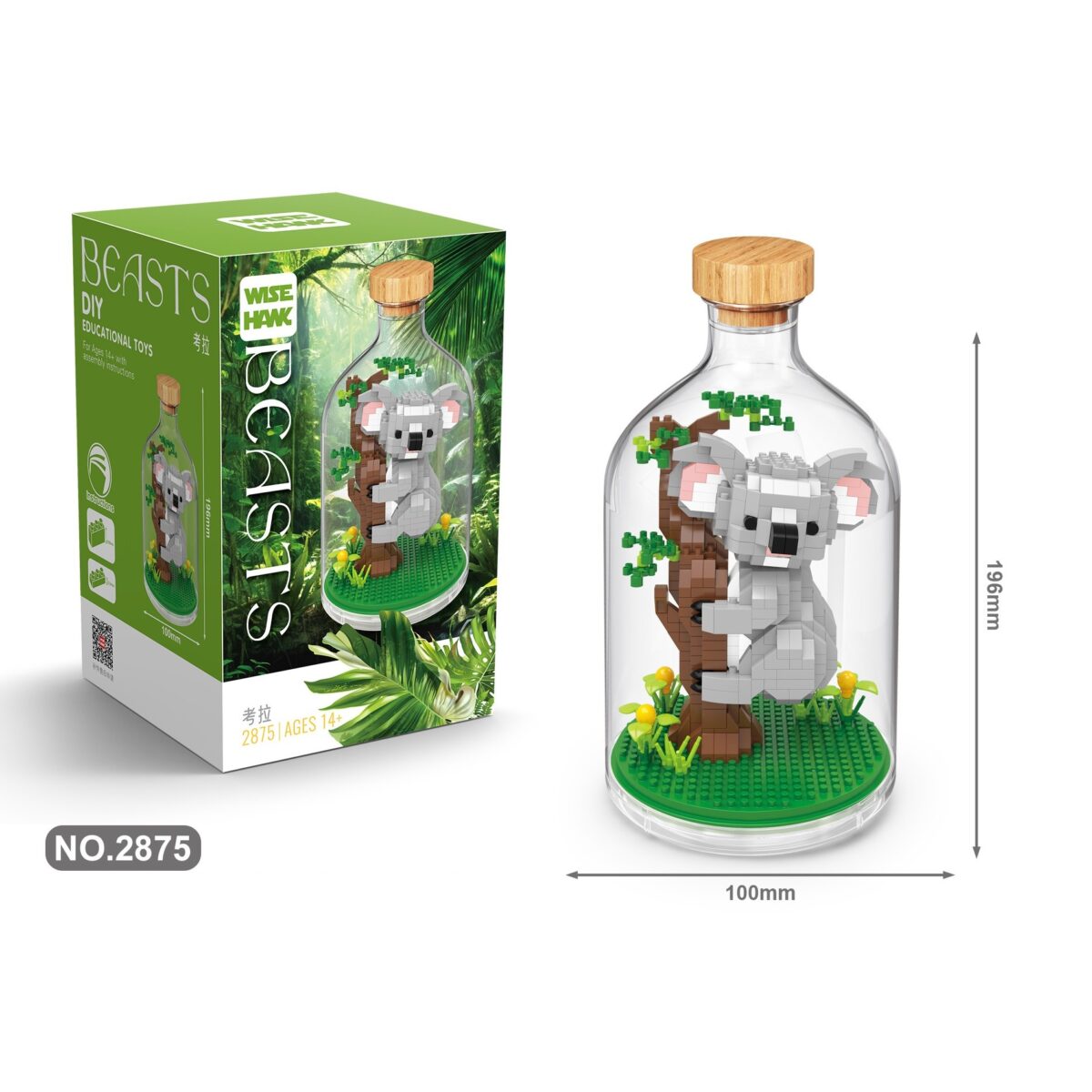 set-de-constructie-in-sticla-608-piese-urs-koala-68bedeb3e81b2.jpg Set de Construit in Sticla, Embo, 608 Piese, din Plastic, +14 Ani, 10 x 19.6 cm, Model Koala, Multicolor - imagine 4