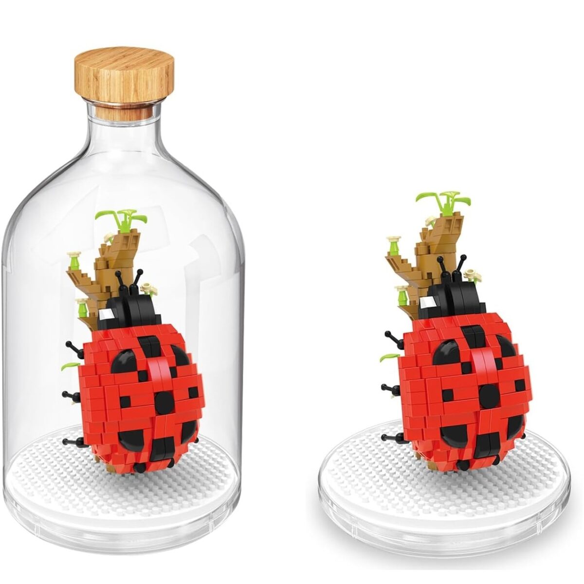 Set de Construit in Sticla, Embo, 379 Piese, din Plastic, +14 Ani, 10 x 19.6 cm, Model Buburuza, Multicolor - imagine 2