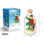 Set de Construit in Sticla, Embo, 483 Piese, din Plastic, +14 Ani, 10 x 19.6 cm, Model Papagal, Multicolor - imagine 2