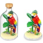 Set de Construit in Sticla, Embo, 483 Piese, din Plastic, +14 Ani, 10 x 19.6 cm, Model Papagal, Multicolor - imagine 3