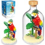 Set de Construit in Sticla, Embo, 483 Piese, din Plastic, +14 Ani, 10 x 19.6 cm, Model Papagal, Multicolor - imagine 4