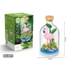 Set de Construit in Sticla, Embo, 485 Piese, din Plastic, +14 Ani, 10 x 19.6 cm, Model Flamingo, Multicolor - imagine 2