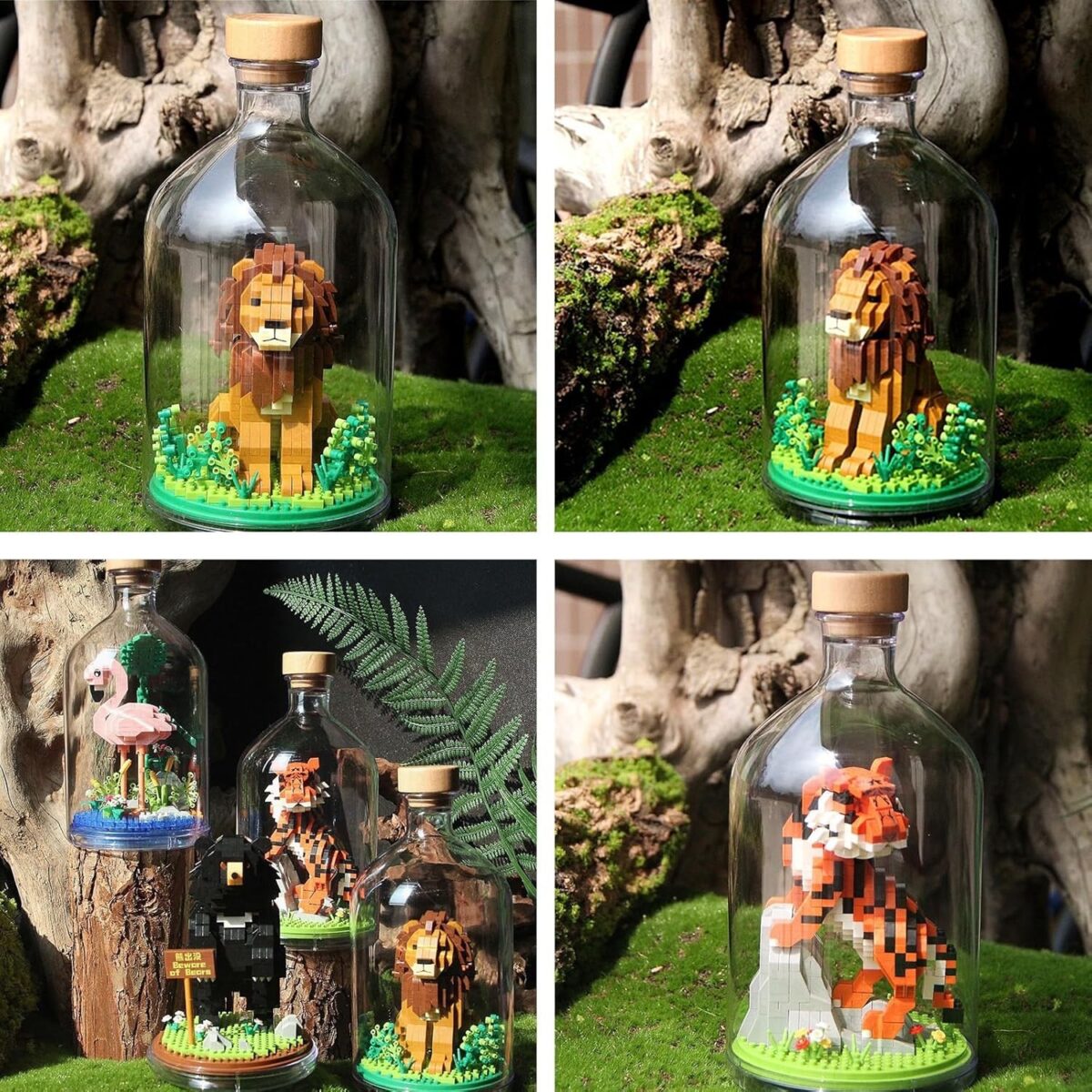 Set de Construit in Sticla, Embo, 485 Piese, din Plastic, +14 Ani, 10 x 19.6 cm, Model Flamingo, Multicolor - imagine 3