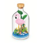 Set de Construit in Sticla, Embo, 485 Piese, din Plastic, +14 Ani, 10 x 19.6 cm, Model Flamingo, Multicolor