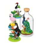 Set de Construit in Sticla, Embo, 651 Piese, din Plastic, +14 Ani, 10 x 19.6 cm, Model Paun, Multicolor - imagine 3