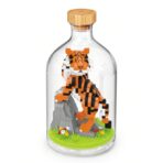Set de Construit in Sticla, Embo, 704 Piese, din Plastic, +14 Ani, 10 x 19.6 cm, Model Tigru, Multicolor