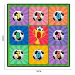 Set de Fotbal Embo, Joc Recreativ Pentru Copii, Minge cu Scai, Plansa din Material textil, 150 x 150 cm, Model Trofeu, Multicolor - imagine 2