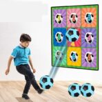 Set de Fotbal Embo, Joc Recreativ Pentru Copii, Minge cu Scai, Plansa din Material textil, 150 x 150 cm, Model Trofeu, Multicolor - imagine 4