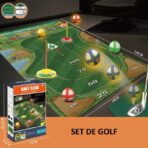 Set de Golf, Embo, Interactiune Parinte-Copil, Covor de Golf, 140 x 98 cm, 4 Mingii cu Scai, 3 Crose Reglabile, Model B, +3 Ani, Multicolor - imagine 2