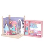 Set garderoba cu tinute, Embo, casa de papusi cu haine si accesorii