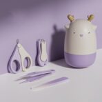 Set 4in1 de Ingrijire Unghii pentru Bebelusi, Embo, Cutie de Depozitare Tip Cerb, 0-6 Ani, 11 x 6 x 11 cm, Mov - imagine 6