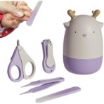 Set 4in1 de Ingrijire Unghii pentru Bebelusi, Embo, Cutie de Depozitare Tip Cerb, 0-6 Ani, 11 x 6 x 11 cm, Mov - imagine 9