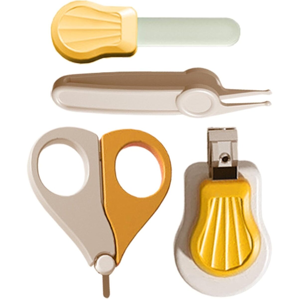 Set Ingrijire Unghii pentru Bebelusi, Embo, Cutie de Depozitare in Forma de Ursulet, 10 x 9.5 cm, Galben - imagine 3