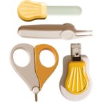 Set Ingrijire Unghii pentru Bebelusi, Embo, Cutie de Depozitare in Forma de Ursulet, 10 x 9.5 cm, Galben - imagine 3