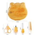 Set Ingrijire Unghii pentru Bebelusi, Embo, Cutie de Depozitare in Forma de Ursulet, 10 x 9.5 cm, Galben - imagine 4