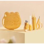 Set Ingrijire Unghii pentru Bebelusi, Embo, Cutie de Depozitare in Forma de Ursulet, 10 x 9.5 cm, Galben - imagine 5