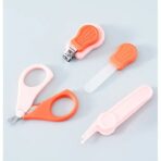 Set Ingrijire Unghii pentru Bebelusi, Embo, Cutie de Depozitare in Forma de Ursulet, 10 x 9.5 cm, Roz - imagine 2