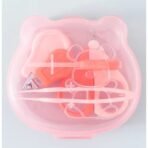 Set Ingrijire Unghii pentru Bebelusi, Embo, Cutie de Depozitare in Forma de Ursulet, 10 x 9.5 cm, Roz - imagine 6