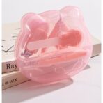 Set Ingrijire Unghii pentru Bebelusi, Embo, Cutie de Depozitare in Forma de Ursulet, 10 x 9.5 cm, Roz - imagine 7