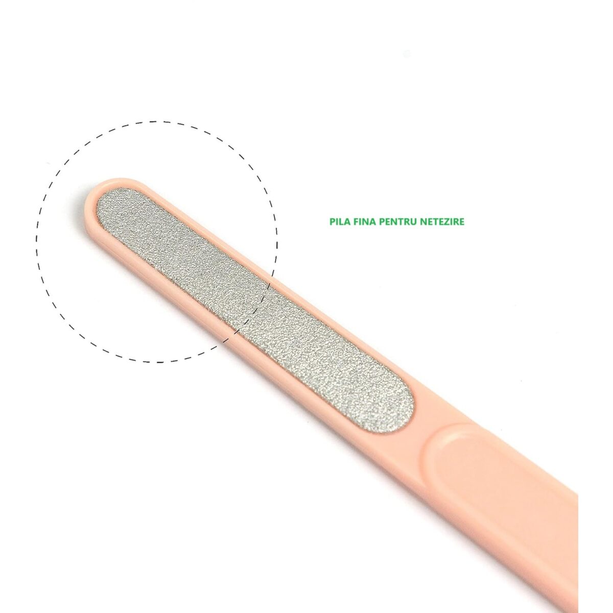 Set 4in1 de Ingrijire Unghii pentru Bebelusi, Embo, Cutie de Depozitare Transparenta, 0-6 Ani, 13.6x8x2 cm, Roz - imagine 3