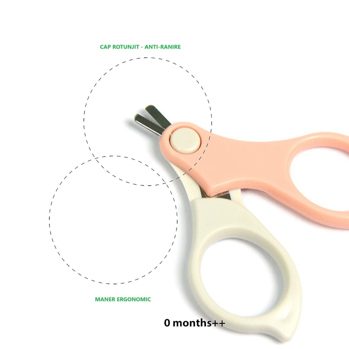 Set 4in1 de Ingrijire Unghii pentru Bebelusi, Embo, Cutie de Depozitare Transparenta, 0-6 Ani, 13.6x8x2 cm, Roz - imagine 5