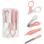 Set 4in1 de Ingrijire Unghii pentru Bebelusi, Embo, Cutie de Depozitare Transparenta, 0-6 Ani, 13.6x8x2 cm, Roz - imagine 7