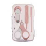 Set 4in1 de Ingrijire Unghii pentru Bebelusi, Embo, Cutie de Depozitare Transparenta, 0-6 Ani, 13.6x8x2 cm, Roz