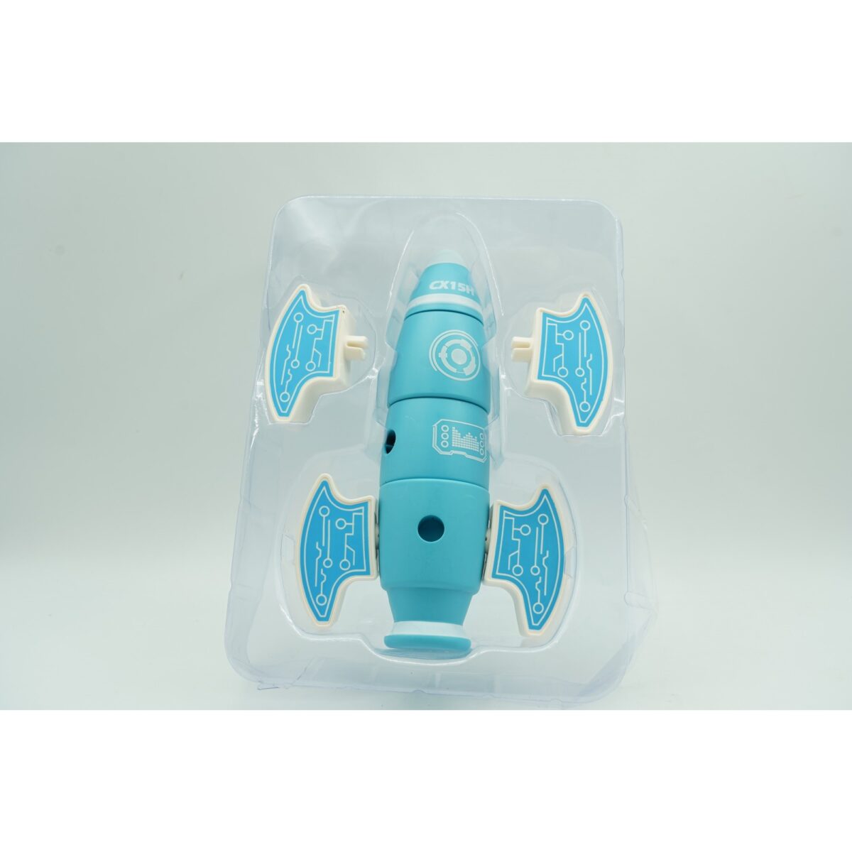 Set inteligent de blocuri magnetice pentru copii, 8 piese, cutie depozitare, racheta, albastru - imagine 5