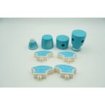 Set inteligent de blocuri magnetice pentru copii, 8 piese, cutie depozitare, racheta, albastru - imagine 3